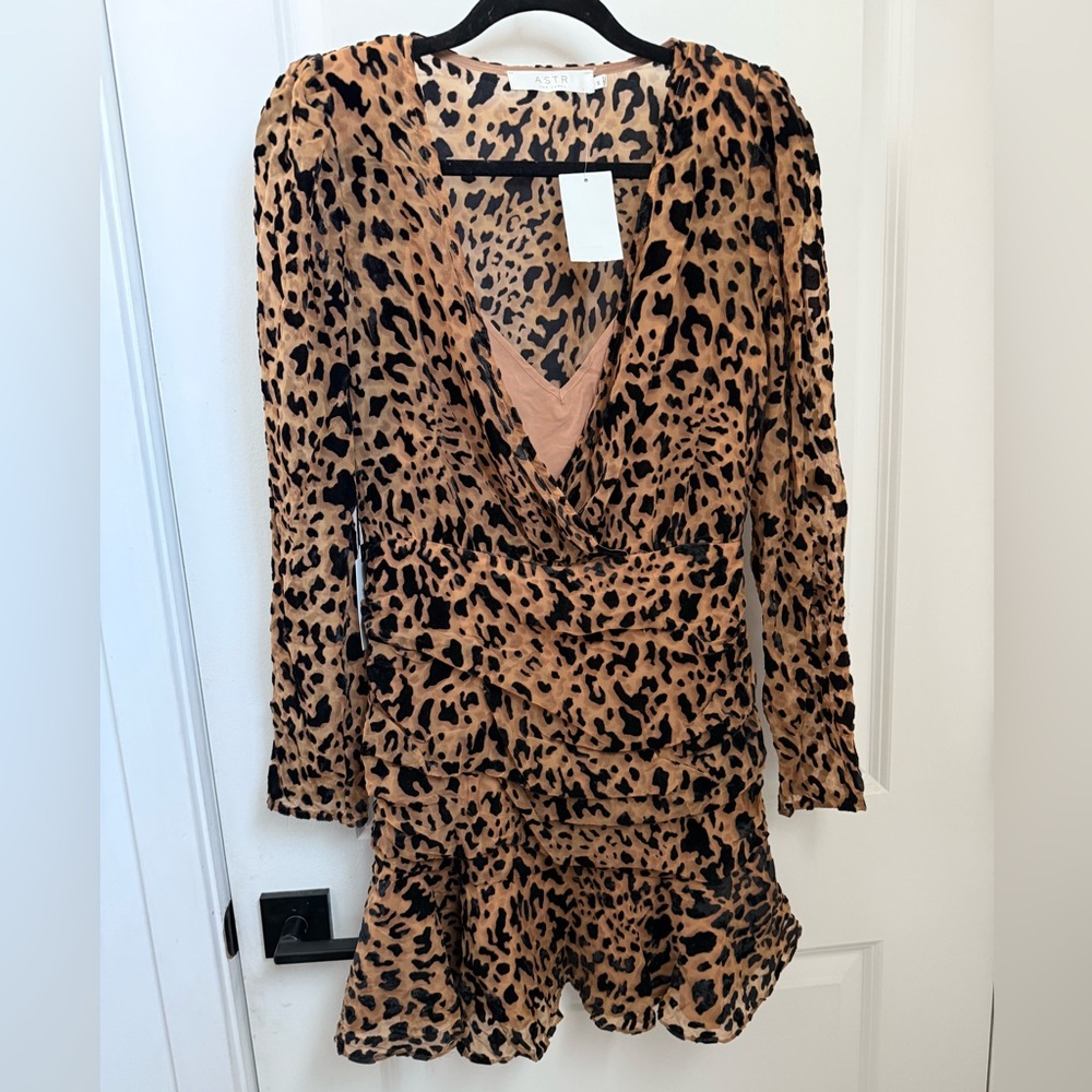 Astr Leopard Print Mini Dress